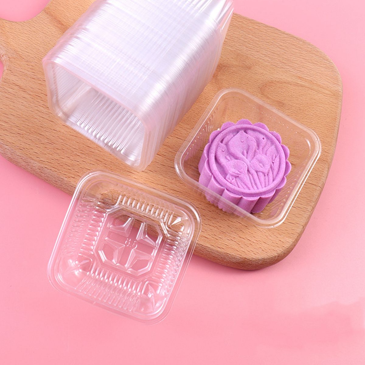 100Pcs Mooncake Plastic Binnenbak Eigeel Scherpe Cake Hold Plastic Verpakking: transparent S