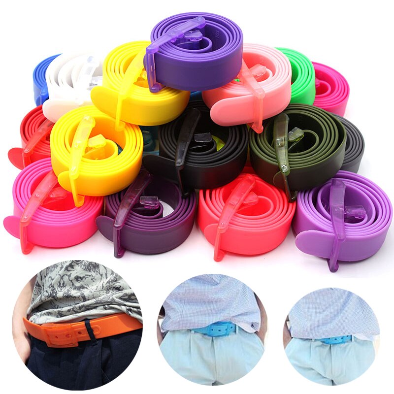Candy Colors Jelly Rubber Plastic Buckle Belts Adjustable Unisex Women Men Silicone Belt Student Jeans Pants Straps Wristband