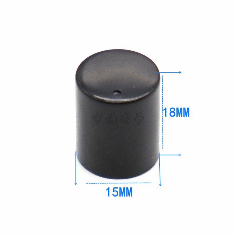 10 Stuk 15*18 Mm Zwart Plastic Knop Cap Bloem Gat 6 Mm Speaker Audio Knop Cap Potentiometer Knop cap