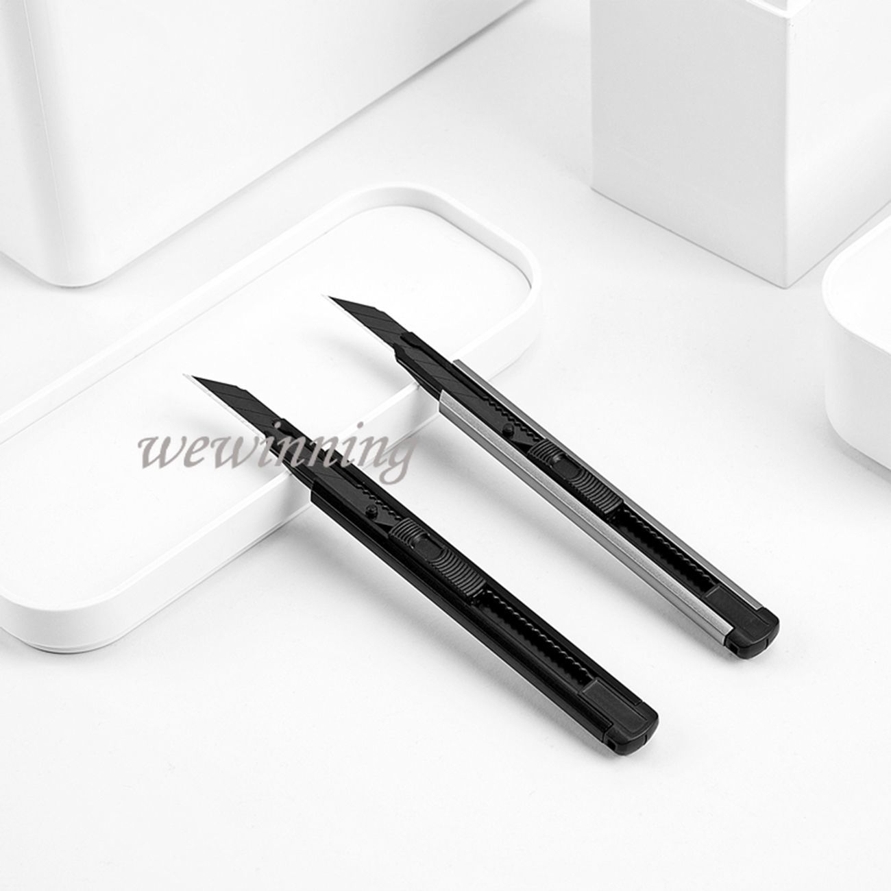 Aluminum Alloy Utility Knife Cut Art Knife Paper Cutter Metal Blade Self-Locking Angle with Fracture Envelope Opener