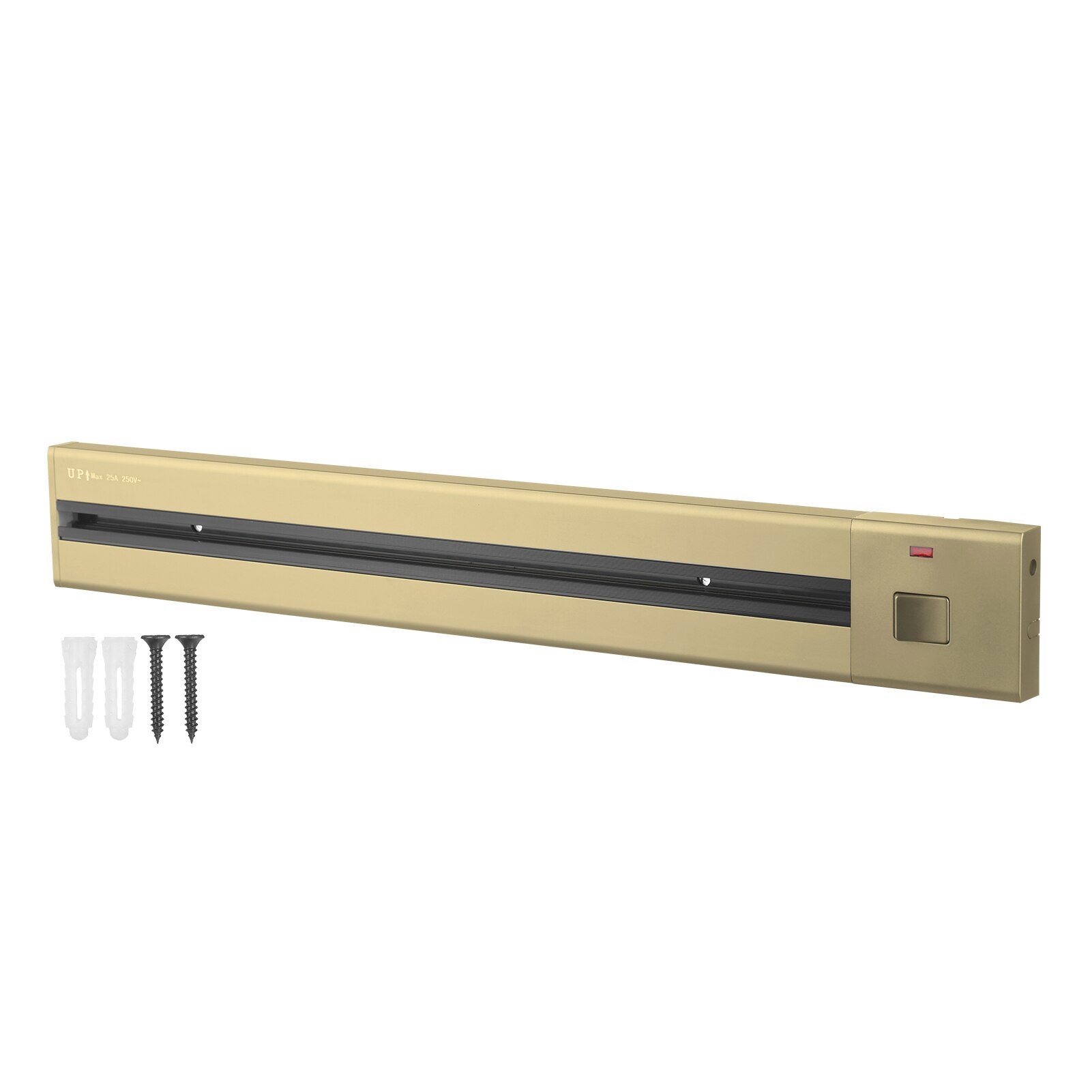 Electrical Outlet Track Surface Mounted Power Outlet Track 60cm Sockets Track Wall Outlet Extension Sliding Rail Works: Gold