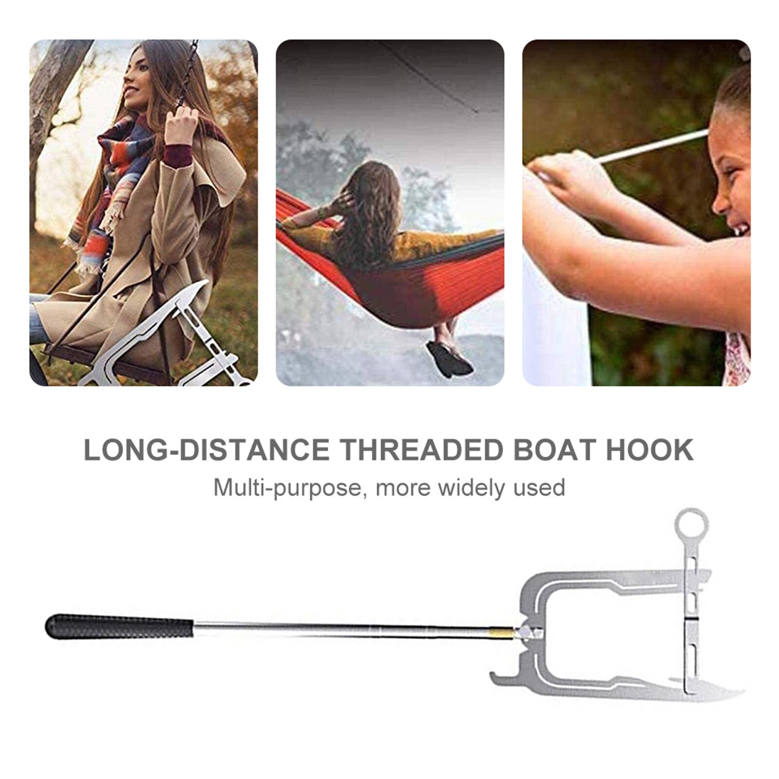 Multi-Purpose Boat Dock Hook Easy Long-Distance Threader Telescoping Hooks for Docking Moor Floating Accessories