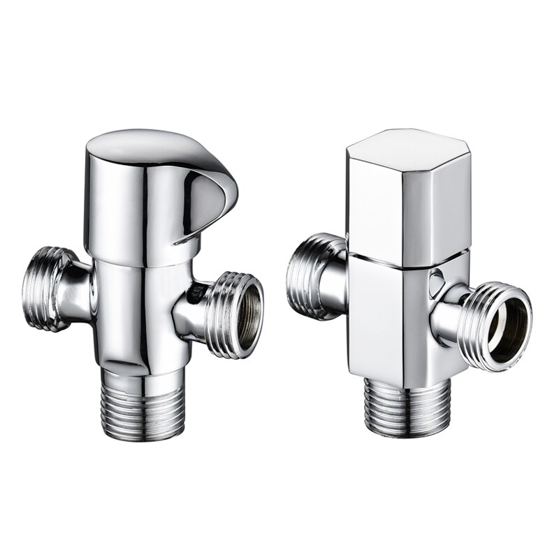 Massief Messing 1 In 2 Out Driehoek Klep Wall Mount Badkamer Wc Kraan Hoek Schakelaar G1/2 "Buitendraad Afsluiter