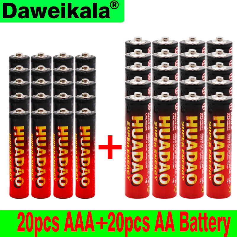 20 PCS 100% 1.5 V AAA 2000 mah Batterij 3a Alkaline Zink Carbon LR03 SUM4 en 1.5 v AA 3000 mah batterij 2a Alkaline Batterij
