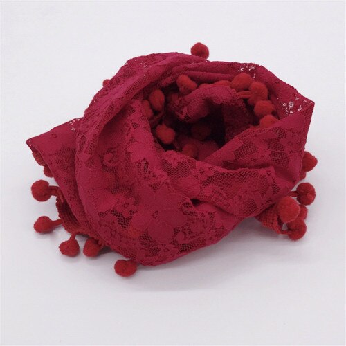 Accessoires de photographie pour -nés | Couverture florale en dentelle, avec glands, accessoires Photo pour bébés, 40cm x 40cm: Red wine