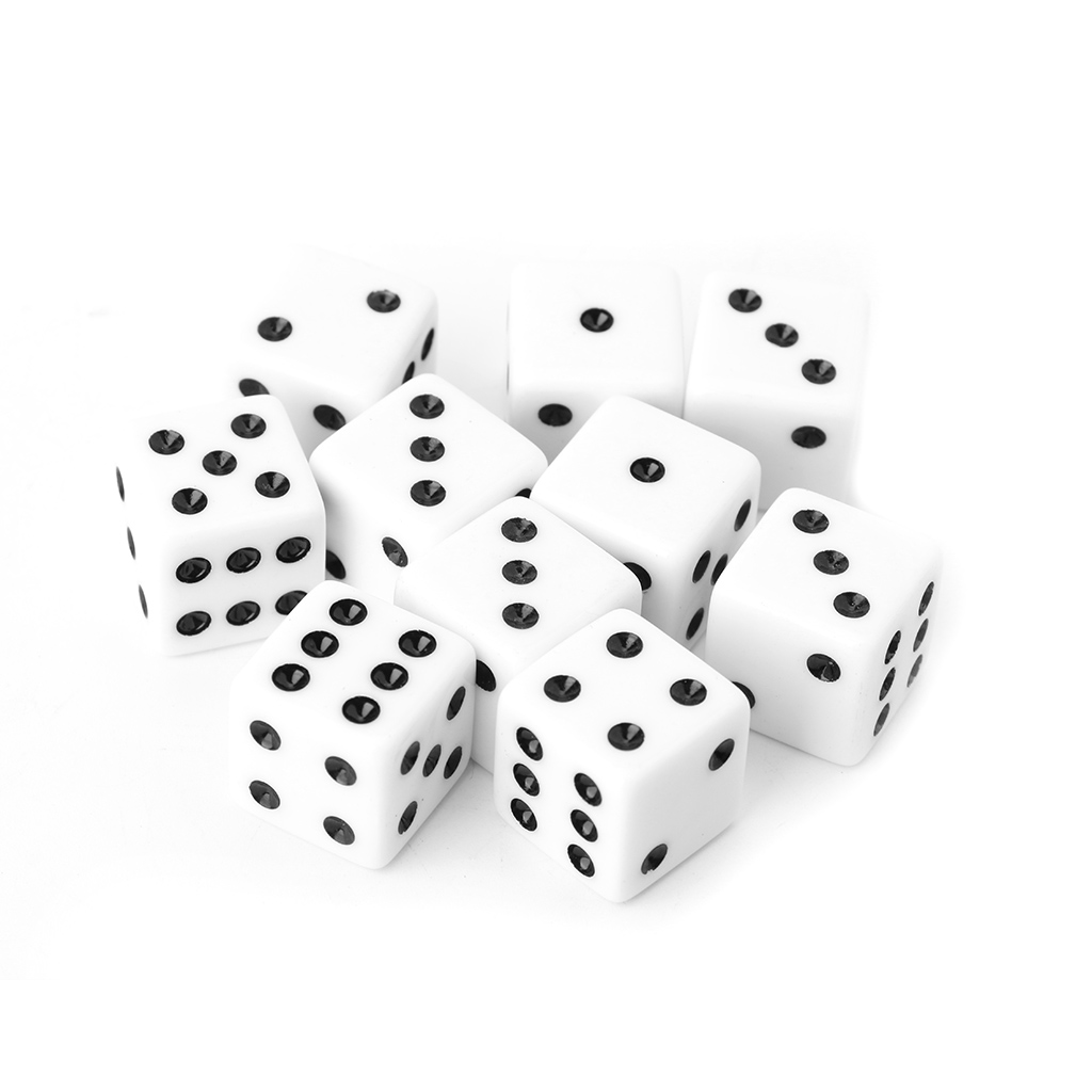 10pcs 15mm Multicolor Acrylic Cube Dice Beads Six Sides Portable Table Games Toy: W