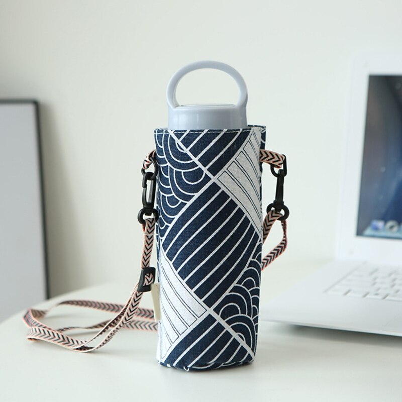 Sac porte-gobelet avec bandoulière réglable, bouteille d'eau créative, fourre-tout, sac porte-gobelet, pochette avec bandoulière, 87HA