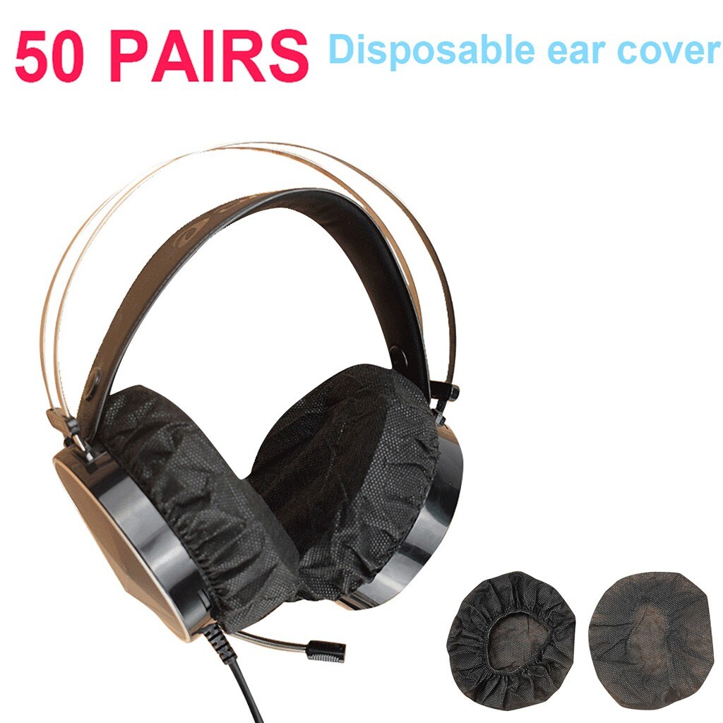 100 pcs Disposable Hygienic Sanitary Earpads Ear pads Dust Covers Cushions Stretchable Fabric for Small Headphones and All Super