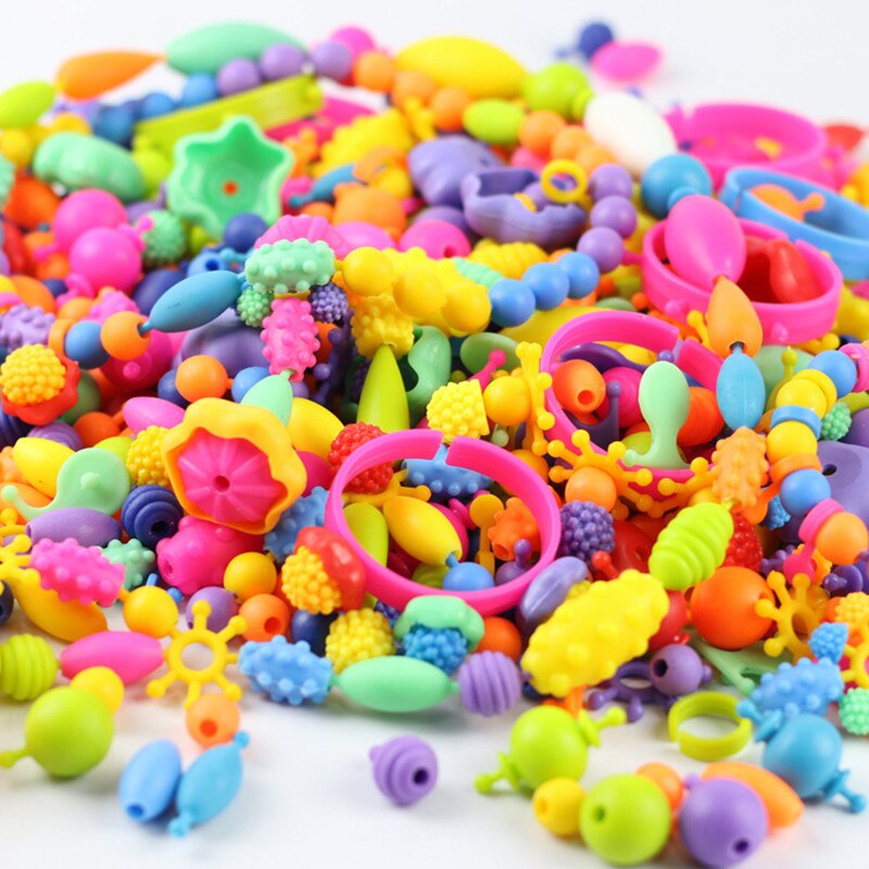50 pcs/lot Assorted Plastic Acrylic Bead Kit Accessories DIY Jewelry Making Kids Beads Set for children