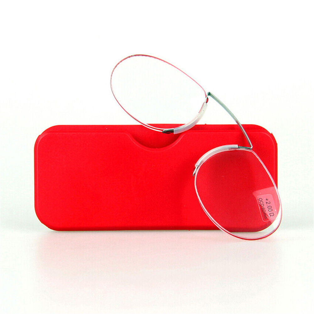 Gafas de lectura sin montura para hombre y mujer, lentes portátiles con Clip para la nariz, sin pierna, para presbicia, aumento + 1,0-+ 3,5