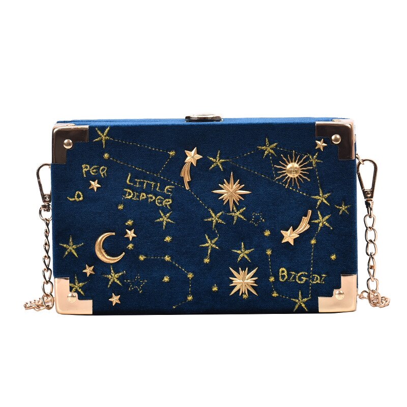 Metalen Badge Doos Vorm Handtas Portemonnee Vrouwen Zwarte Ketting Party Clutch Bag Kawaii Schoudertas Crossbody Messenger Bag