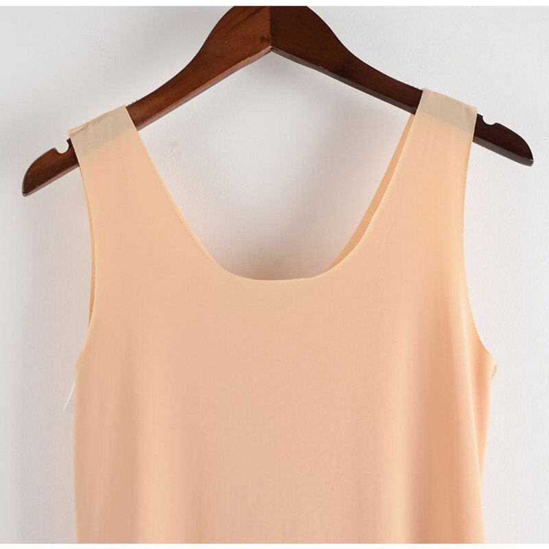 Zomer Plus Size Volledige Onderjurk Vrouwen Dunne Ijs Zijde Lange Petticoat Onderrok Mouwloze Band Nachtjapon Nachthemd M-3XL