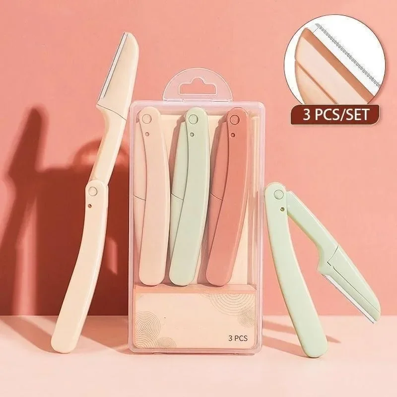 3 teile/satz faltbare Augenbrauen messer Cutter Mehrzweck Peeling Derma Hobeln Werkzeug Augenbrauen Rasiermesser Gesichts rasierer Schönheit Werkzeug