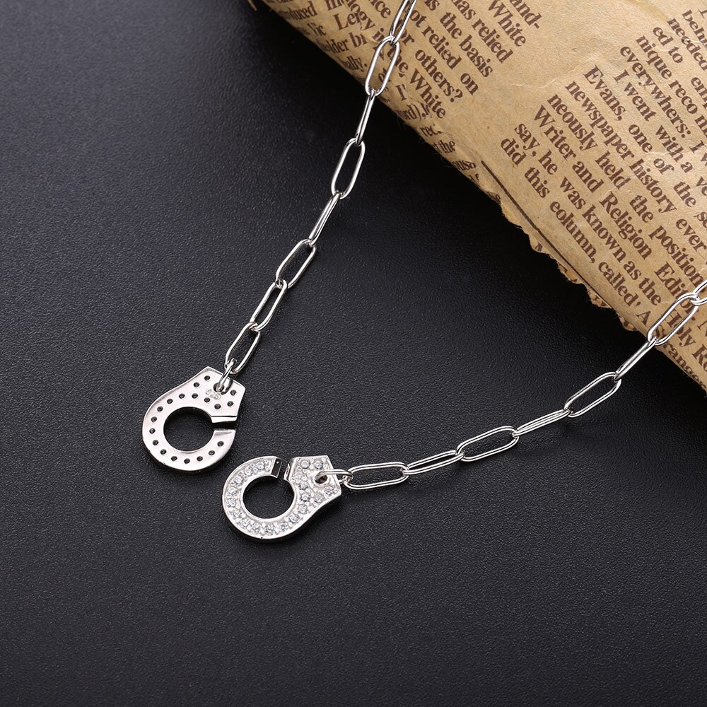 Shadowhunters 925 prata esterlina algemas pingente colar com clara pedra cheia corrente colar prata chocker para o presente de luxo