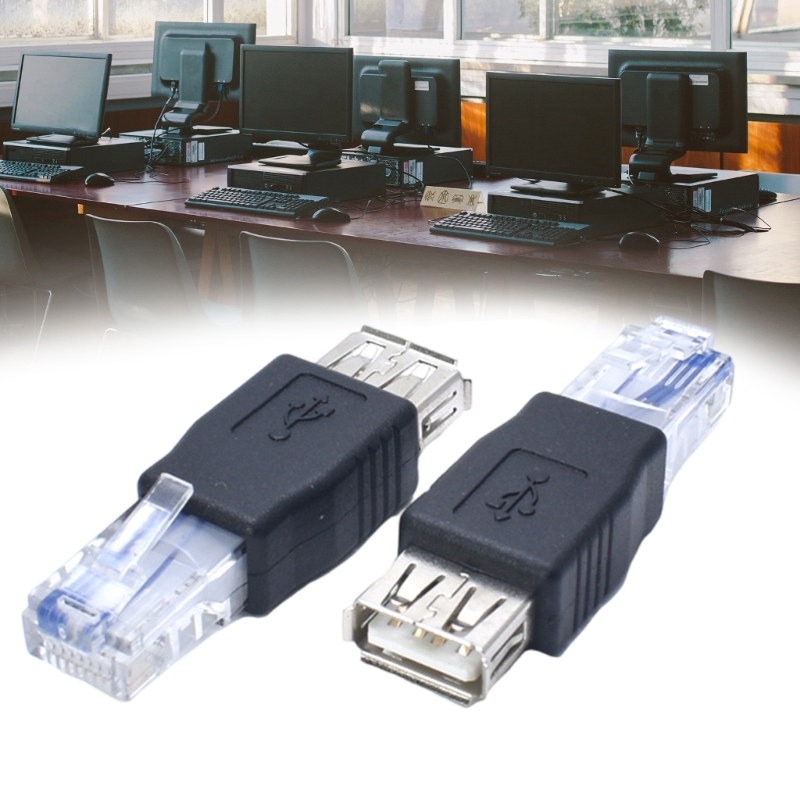 Adattatore da Ethernet a USB da 2 pezzi Adattatore da USB a Ethernet, convertitori Ethernet RJ45 maschio a USB femmina per modem