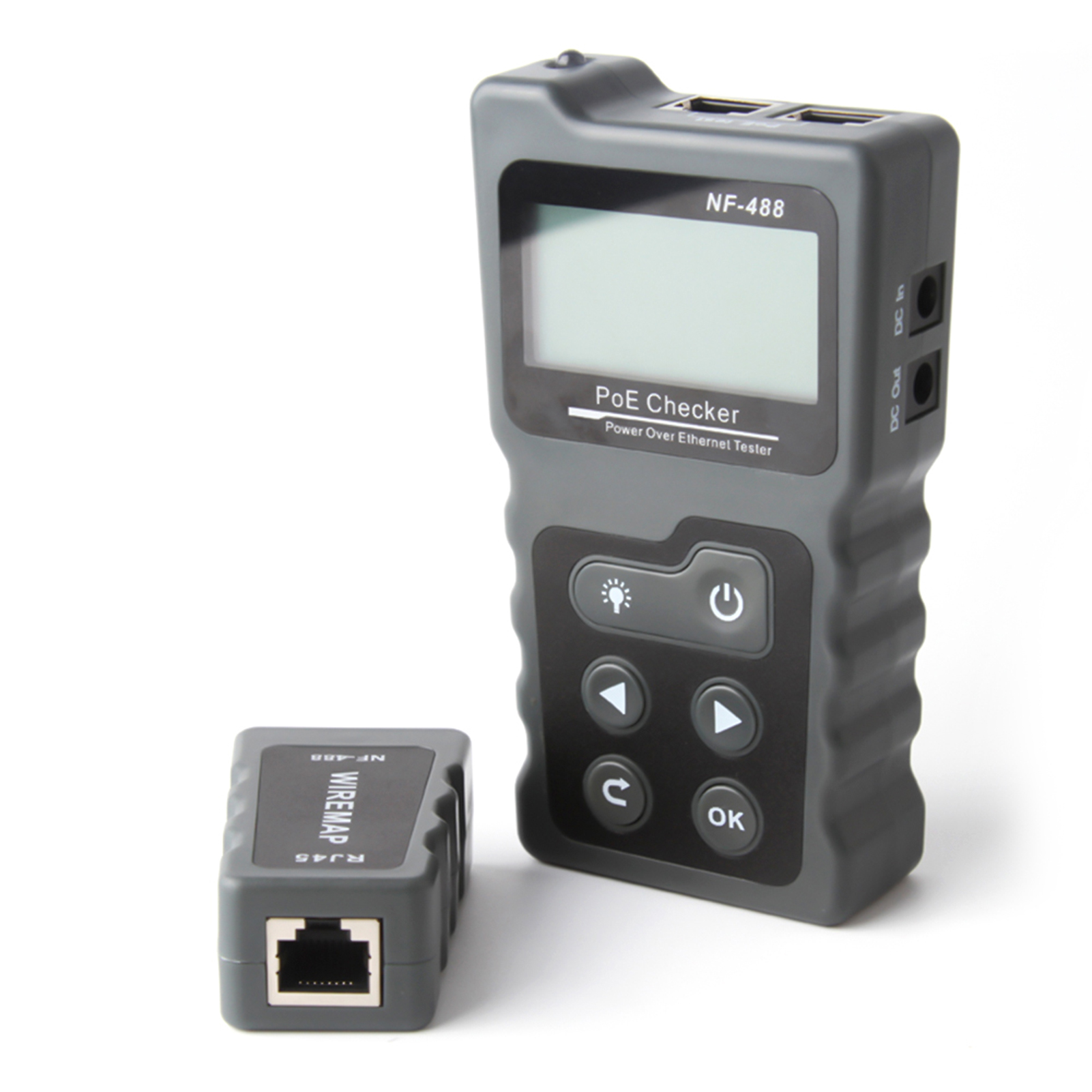 Pantalla LCD de NF-8209, medidor de longitud, Cable Lan, comprobador de Cable POE, herramienta de Red, línea de escaneo, probador de mapa de alambre, RJ45, Tester de Cable de red: NF-488