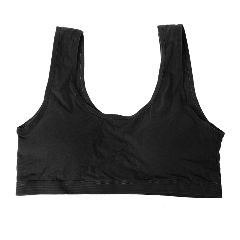 Ropa interior para niñas adolescentes Sujetador deportivo para adolescentes sujetador de entrenamiento para la puberdad D08C: BK