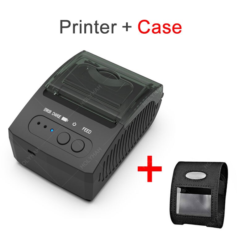 58mm Mini Wireless Bluetooth Receipt Printer for Mobile Phone Android POS Pocket Bill Maker Impresora: Add Case / US plug
