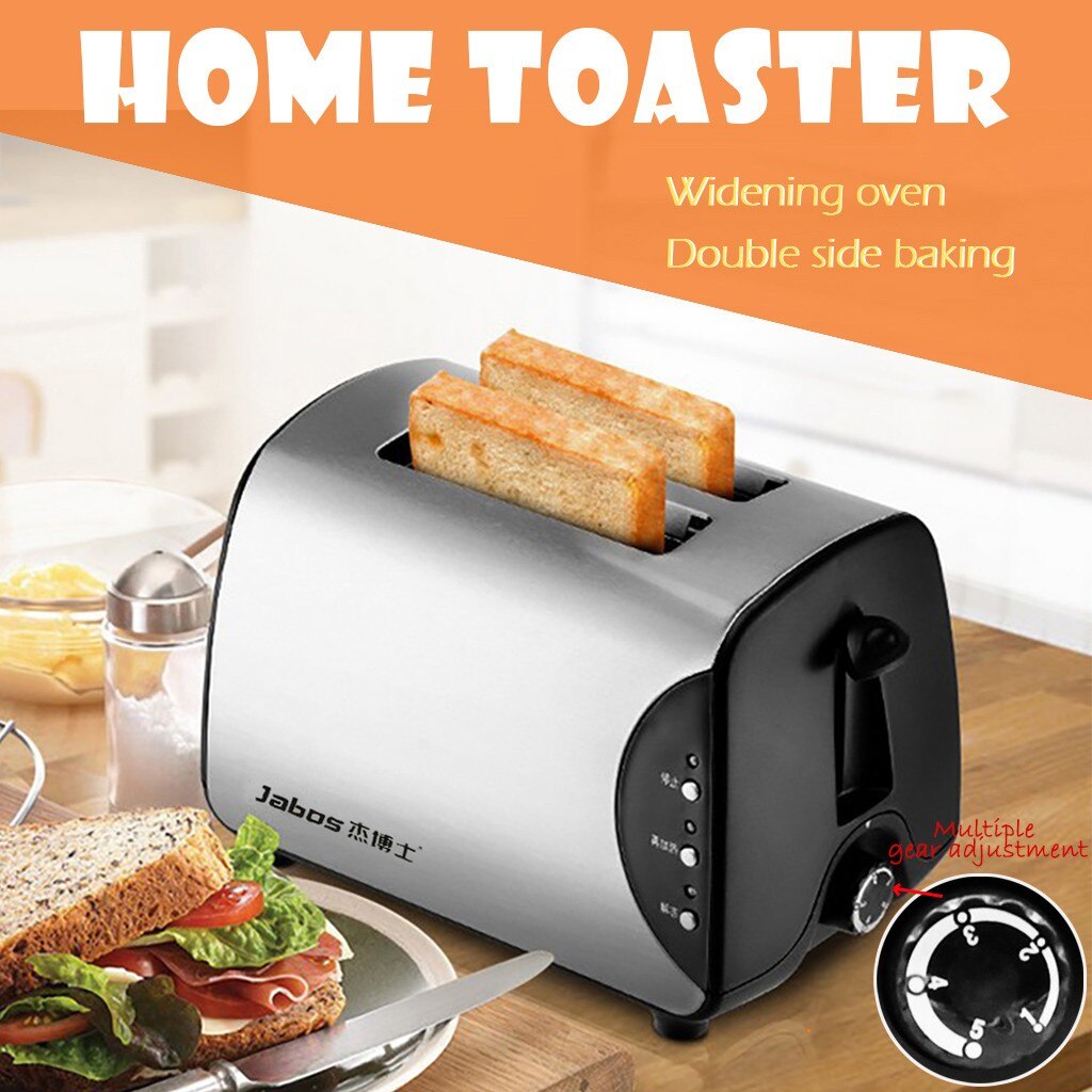 Automatic Toasters Bread Maker Extra Wide Slot Stainless Steel Toaster Keep Warm Defrost Slot Toaster 2 Slice Tostadora De Pan