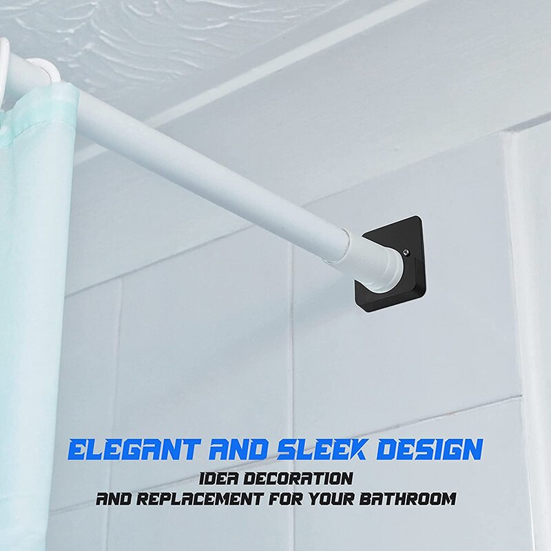 4 Stuks Lijm Douche Gordijn Staaf Houder Douche Staaf Retainer Wall Mount Houder, Douchegordijn Staaf Niet Inbegrepen Wit