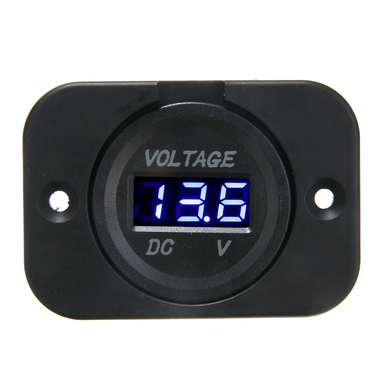 12V-24V Blauwe Led Digitale Voltmeter Panel Boot Auto Motorfiets Voltage Meter Display Electric Voltage Meter Volt tester Panel