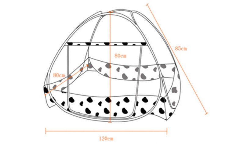 120*80 cm Cute Baby Bed Mosquito Net Folding Mosquito Netting For Children Bed Portable Baby Bed Canopy Baby Crib Netting Tent