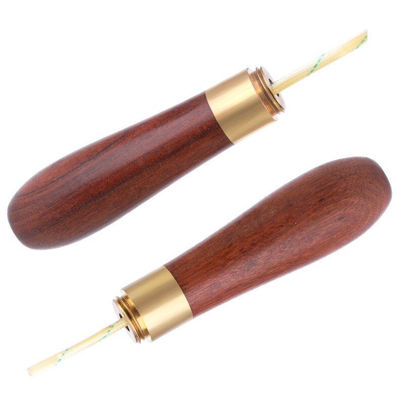 LMDZ Sewing Awl with Diamond Shape Blade 2 Sizes of Mahogany Handle Leather Sewing Awl Hand Sewing Awl for Leather Sewing Craft