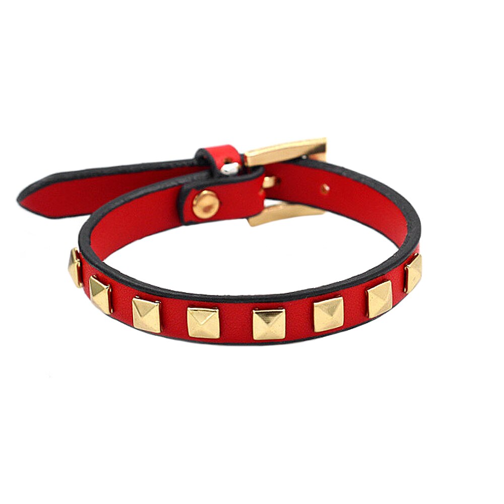 Kirykle 5 farve charme læder armbånd til kvinder guld firkantede nitter armbånd fest smykker smykker til kvinder