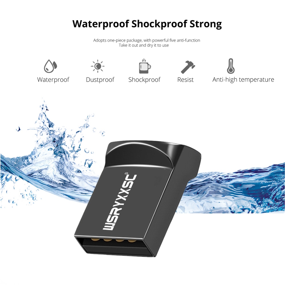 Wsryxxsc Mini Usb Flash Drive Waterdicht Flash Drive 64Gb 32Gb 16Gb 8Gb 4Gb Hoge Snelheid usb Flash Real Capaciteit Flash Card Usb