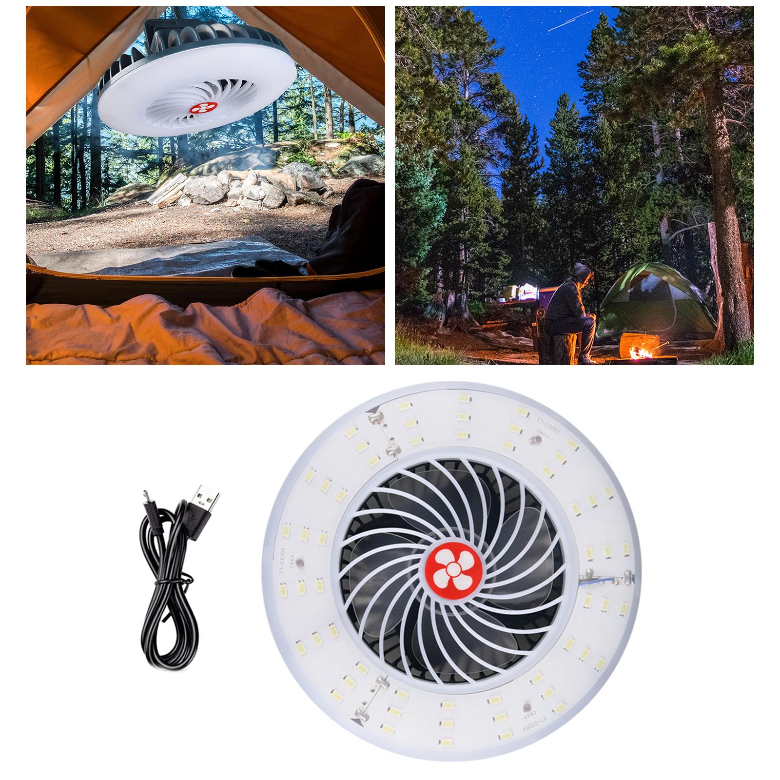 Tent Fan with Tripod, Desk Fan with Light, 18 x 18 cm, 560 g, 10000 mAh, Working Time 27H (Grey
