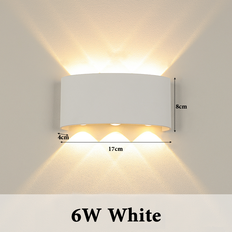 Luz de pared 4/6/8/10W lámpara de pared luces exteriores impermeable 220V luces de jardín de aluminio accesorio de iluminación exterior IP65 lámpara de aplique de pared: Gris claro / RGB / 4W