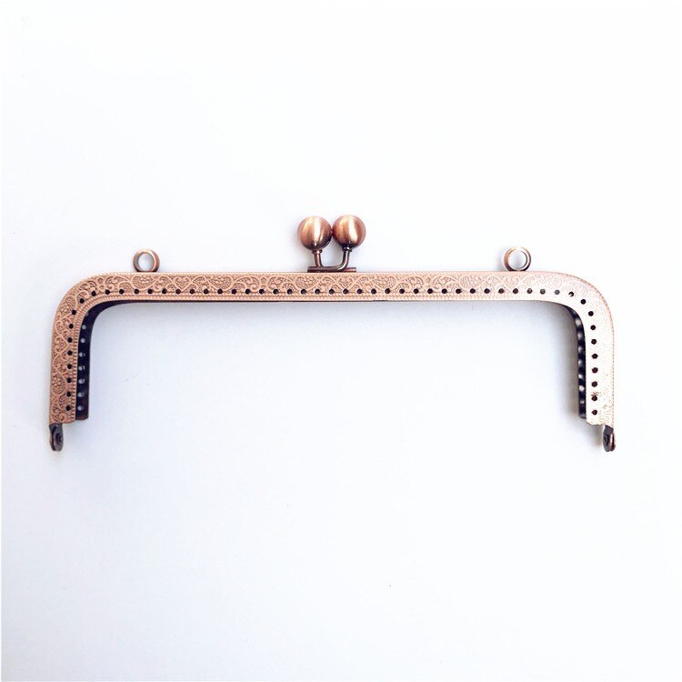 LIONSEN 20cm big size square Metal Purse Frame Handle for Clutch Bag Handbag Accessories Kiss Clasp Lock antique bronze silver