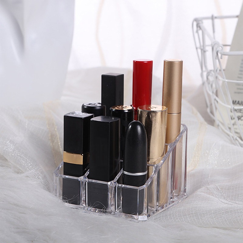 24 Grids Acrylic Makeup Lipstick Organizer Box Desktop Lipstick Clear Display Stand Holder Cosmetic Jewelry Storage Organizador