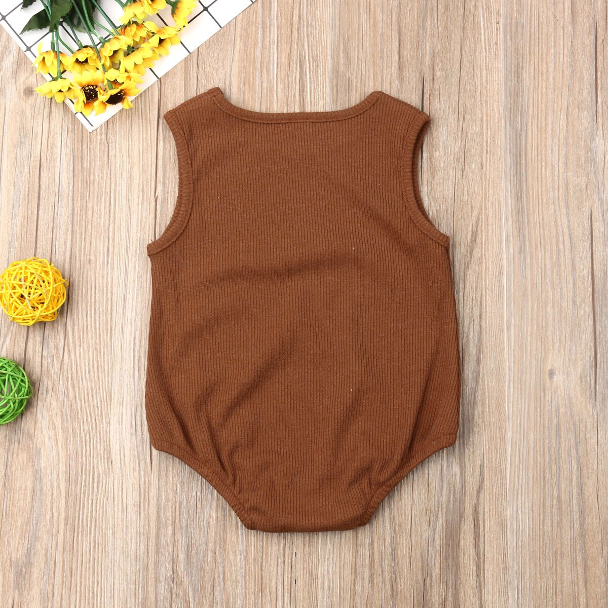 Newborn Baby Boy Girl Knit Solid Ribbed Bodysuit Jumpsuit Cotton Outfits Sleeveless Sunsuit 0-24M Children Summer Clothing