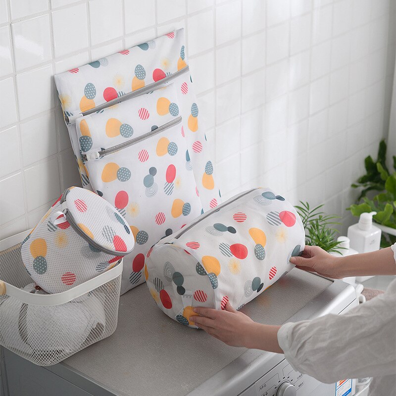 6 Size Mesh Laundry Bag Polyester Laundry Wash Bags Coarse Net Laundry Basket Laundry Bags For Washing Machines Mesh Bra Bag