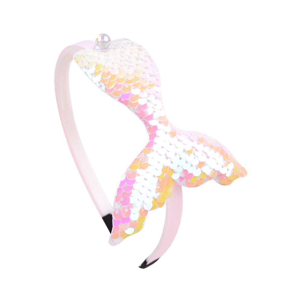 1pc havfrue pailletter hårbånd hovedbeklædning prinsesse baby pige favor baby shower fødselsdagsfest hovedbeklædning hår tilbehør 182: 7