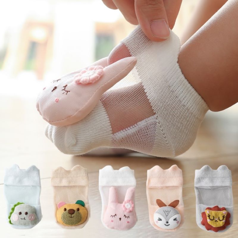 0 to 3 Years Spring Summer Thin Mesh Socks For Girls Boys Cute Animal Children&#39;s Thin Sock Baby Newborn Short Socks