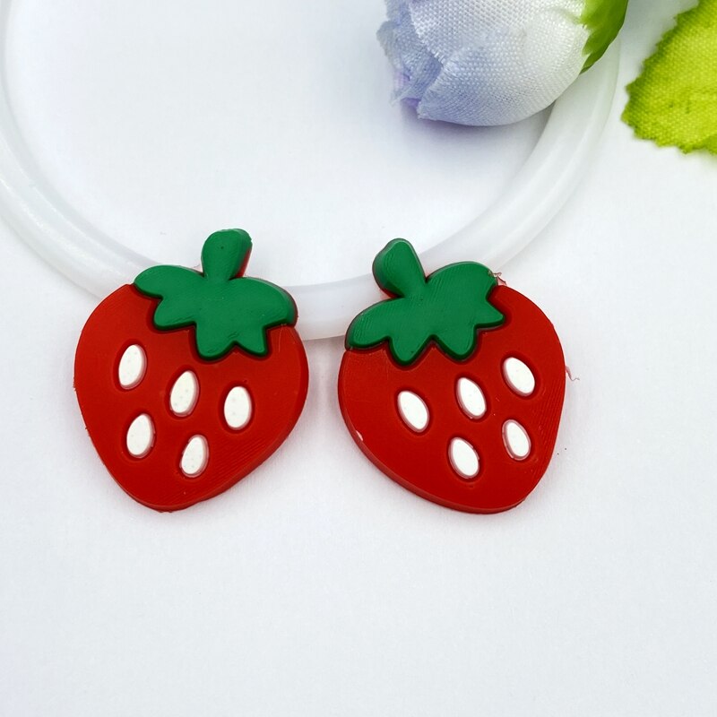 30pcs Mixed PVC lovely fruit flexible glue Flat back DIY Scrapbook Embellishment Phone Craft Decoration C03: C