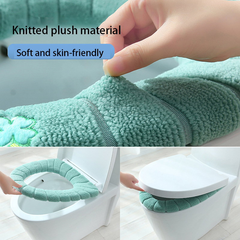 Winter Warme Wc Sitz Abdeckung schließt matt 1Stck Waschbar betroffen Reine Farbe Weichen O-bilden Pad Bidet Abdeckung Schlecht Zubehör