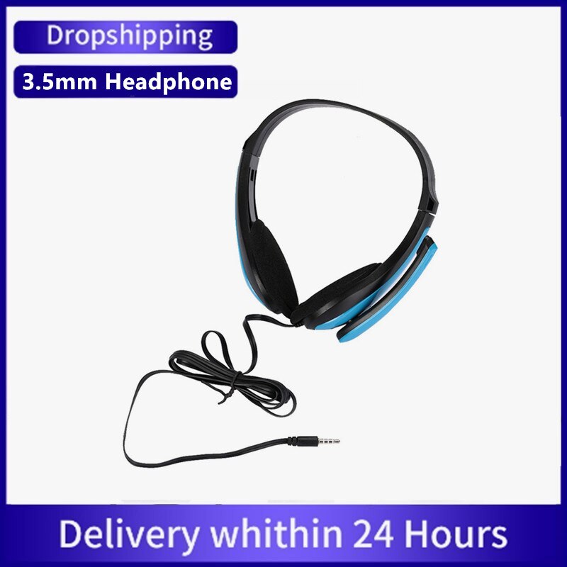 3.5mm Over-ear Gaming Headphones Stereo Earphones Red Yellow Blue Headset With Microphone For Laptop PC Tablet