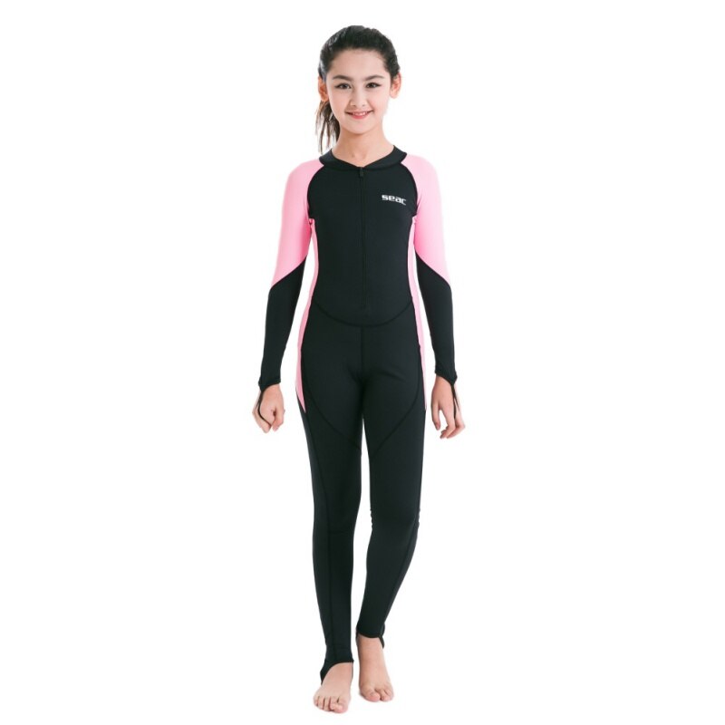 Traje de buceo de Lycra para niños, traje de buceo para niños de una pieza de colores, traje de baño de manga larga para surf