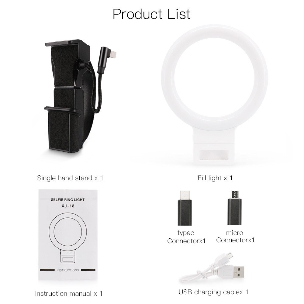 Ring Light Mobile phone Selfie Ring Flash lens beauty Fill Light Lamp Portable Clip for Photo Camera LED For Cell Smartphone