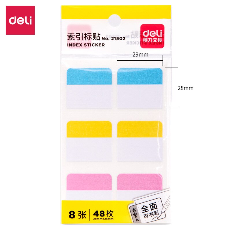 Yoofun 3 Colors Index Note Rectangle Memo Pad Sticky Notes Notepad Diary Self-Stick Note Memo Pads Office School