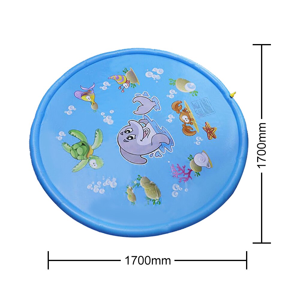 Kinderen Spelen Water Mat Games Strand Pad Kids Outdoor Waternevel Strand Mat Gazon Opblaasbare Plezier Sprinkler Kussen Speelgoed Kussen: 170x170cm