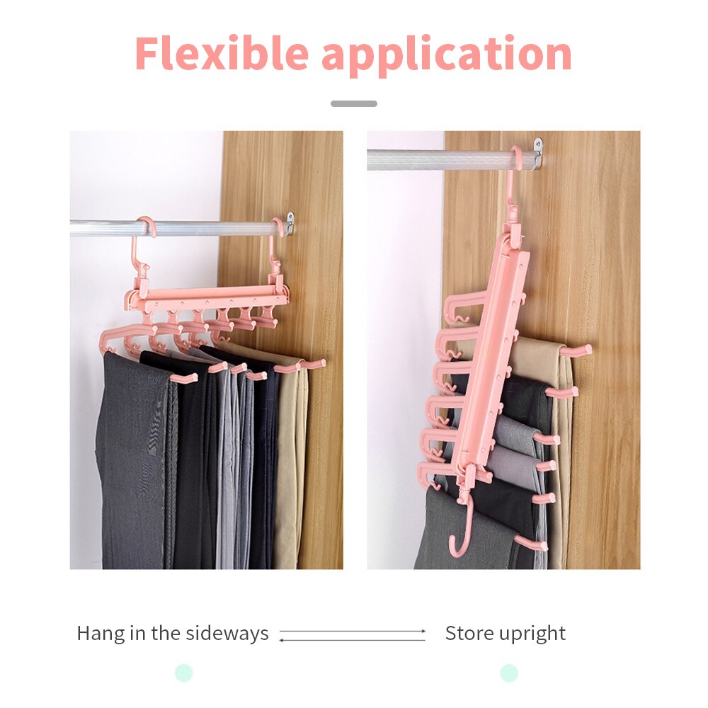 Multi-Layer Multi-Function Retracble Racks Trousers Hanger Clothing Storage Organization Non-Slip Trouser Pants Hanger