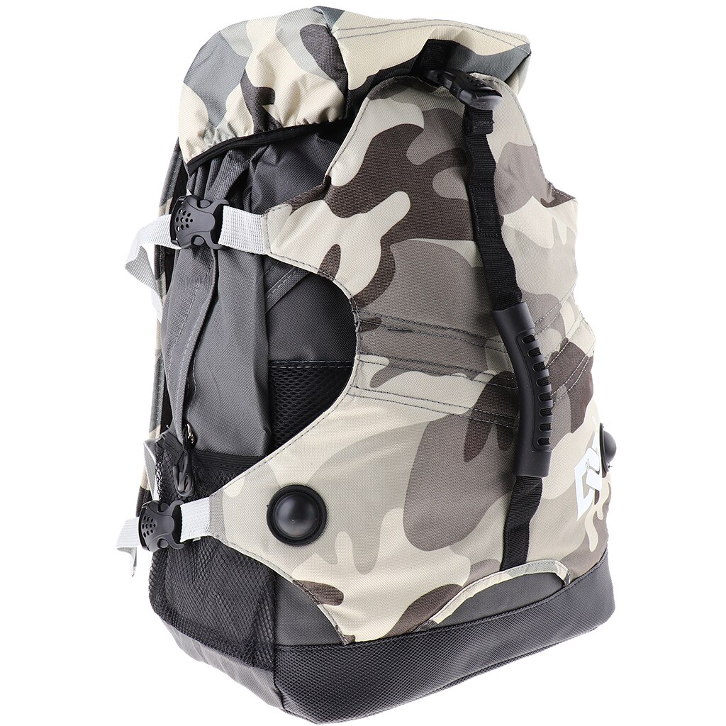 Mochila para patines en línea patines zapatos de patinaje botas bolsa de transporte patines de hielo de almacenamiento mochila para patines: Camouflage