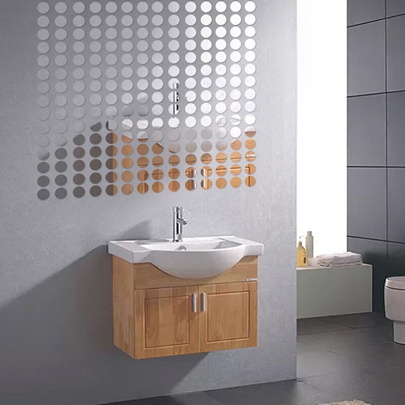 Spiegelwand Sticker Reflecterende Zelfklevende Diy Huisdier Kristal Spiegel Muur Stickers Waterdicht D6