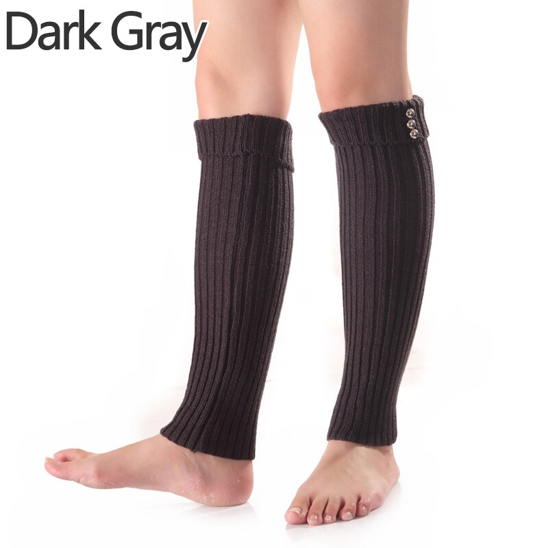 1 par feminino malha boot manguito perna de bezerro mais quente outono inverno livro meias longas legwarmers meninas polainas chão meias mangas: Dark Grey