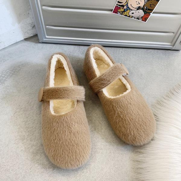 Damesschoenen herfst instappers damesschoenen ondiepe mond casual sneaker ronde neus loafers bont herfst instappers jurk winter: 3 / 39
