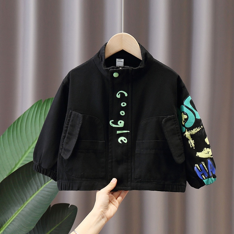 NEUE Frühling Herbst gutaussehend Jungen Jacken Graffiti oben Graben Mantel Langarm freundlicher Outwear Straße Junge Mann Coole Kleidung